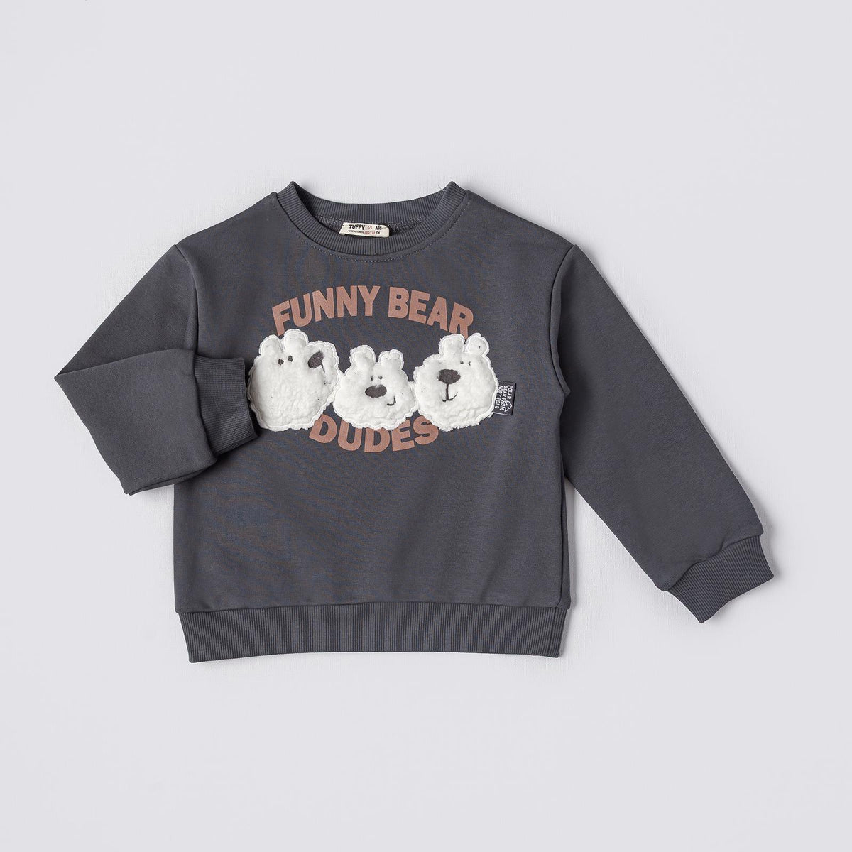 Tuffy Funny Bear Imprimeu Baietel Bluza - 0355 - Maro
