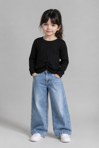 Tuffy Sweatshirt Copilă Tricot Jacquard Țesătură-01455 - Ecru