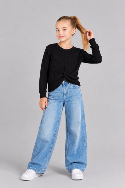 Tuffy Sweatshirt Copilă Tricot Jacquard Țesătură-01515 - Ecru