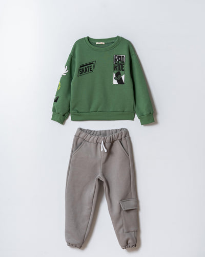 Set Tuffy Skateboard pentru băieți-04025 - Gri Deschis