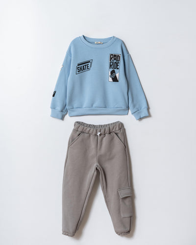 Set Tuffy Skateboard pentru băieți-04025 - Gri Deschis