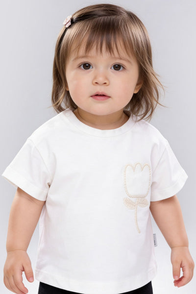 Tuffy Fată Bebeluș Tricou Supreme Jacquard-1526 - Galben Deschis