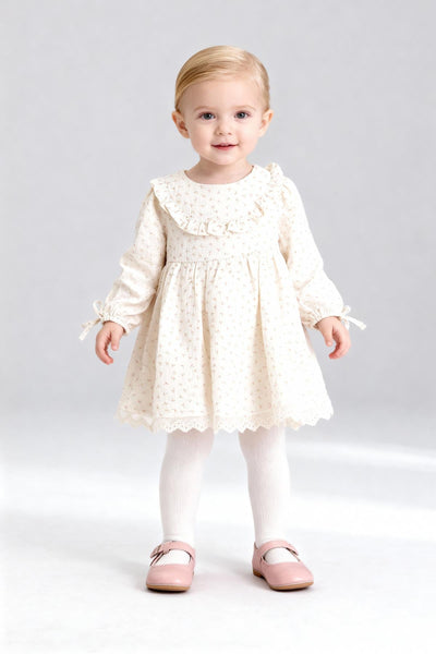 Rochie din In Tuffy pentru bebelușe fete-02265 - Ecru