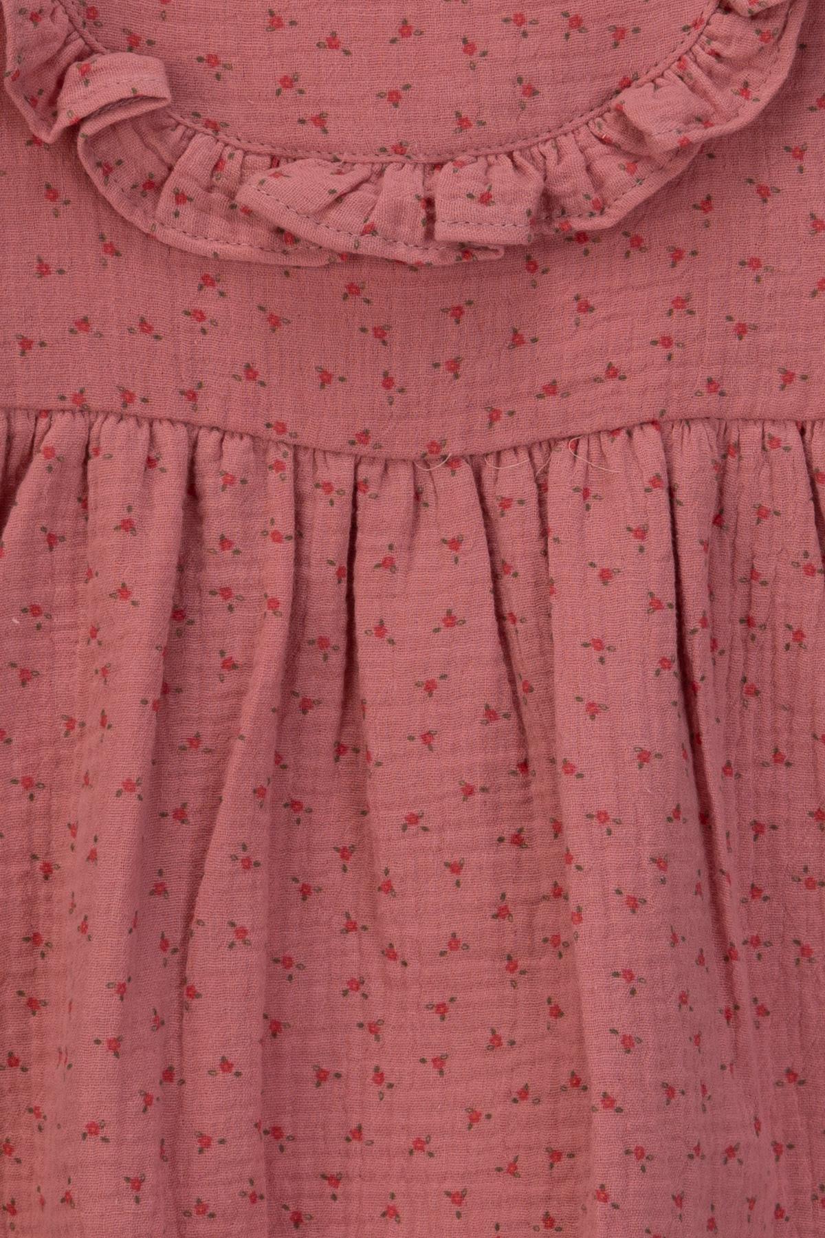 Rochie din In Tuffy pentru bebelușe fete-02265 - Trandafir Uscat