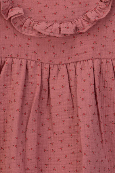 Rochie din In Tuffy pentru bebelușe fete-02265 - Trandafir Uscat