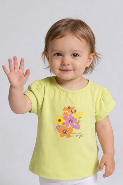 Tuffy Kız Bebek Likralı Süprem T-Shirt-1576 - Ekru