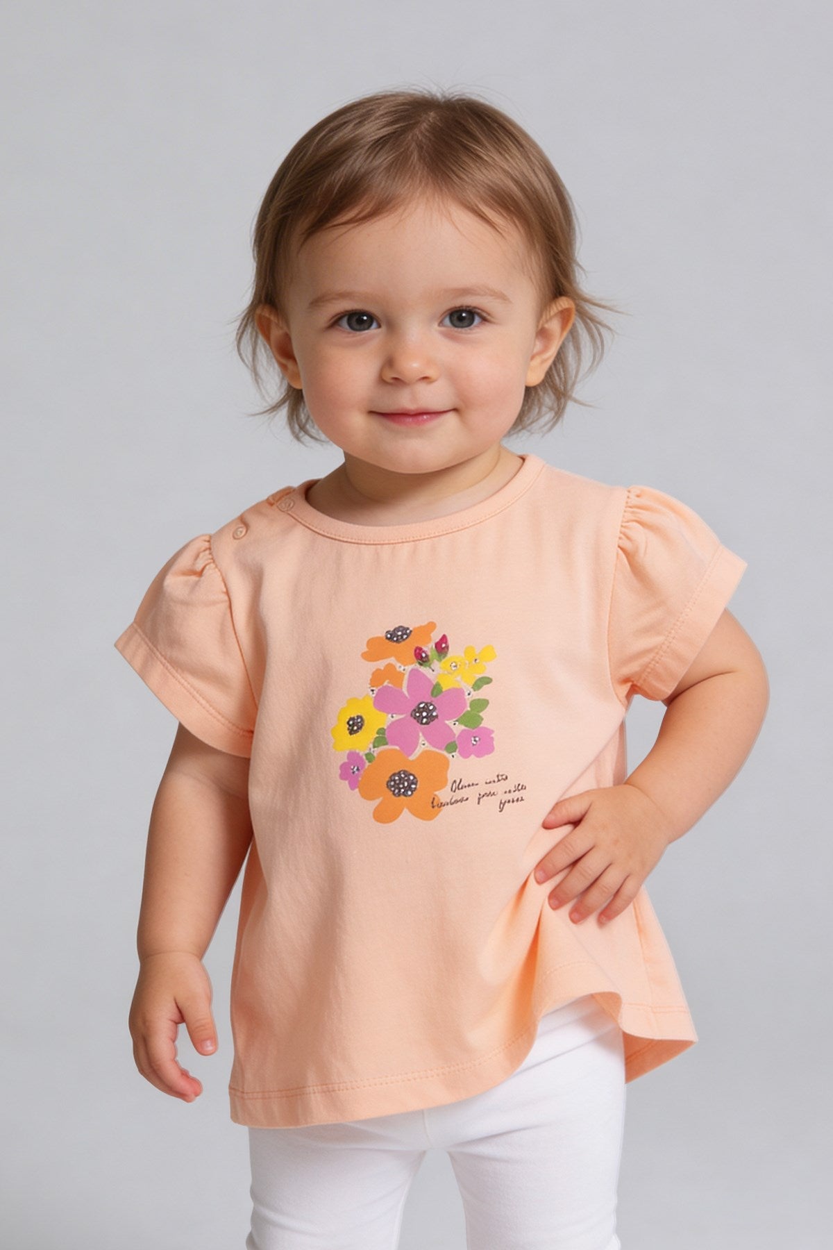Tuffy Kız Bebek Likralı Süprem T-Shirt-1576 - Ekru