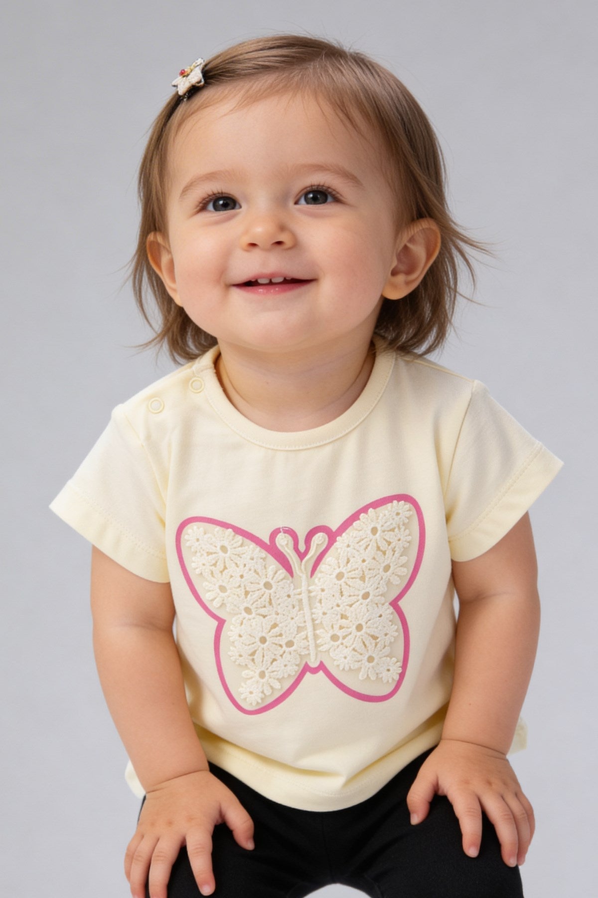 Tuffy Fată Bebeluș Tricou-1536 - Ecru