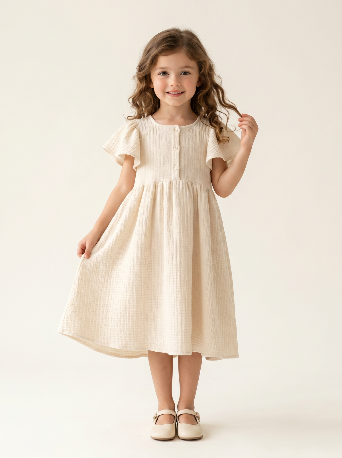 Tuffy Rochie Fete Tesatura Bubble-4136 - Ecru