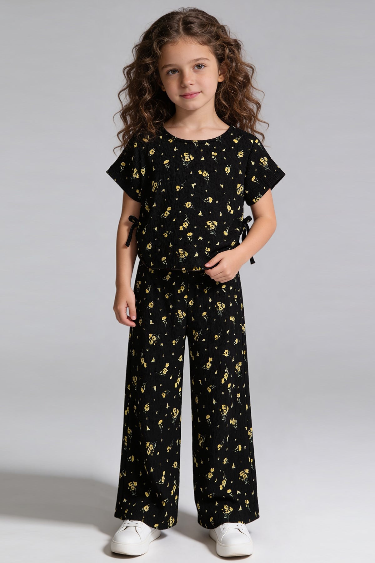 Tuffy Set Dublu Fete cu Tipar Floare-3776-1 - Albastru