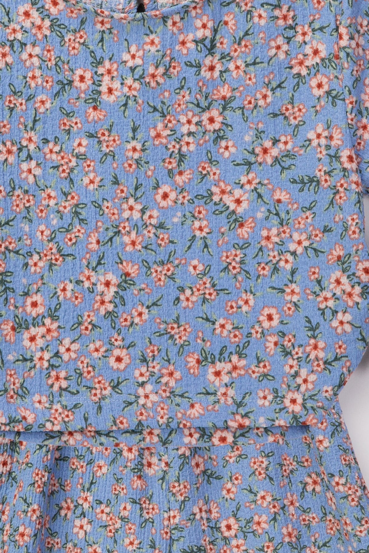 Tuffy Set Dublu Fete cu Tipar Floare-3776-1 - Albastru