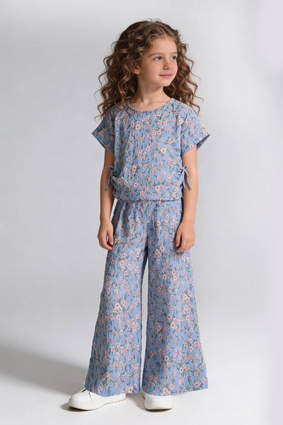Tuffy Set Dublu Fete cu Tipar Floare-3776-1 - Negru