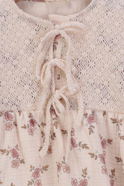 Tuffy Rochie Muslin cu Desen pentru Fată-02745 - Bej