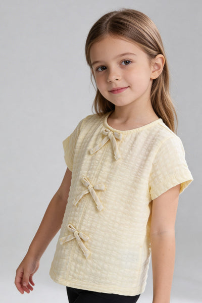 Tuffy Tricou Fete Detalii Fundita-2056 - Galben Deschis