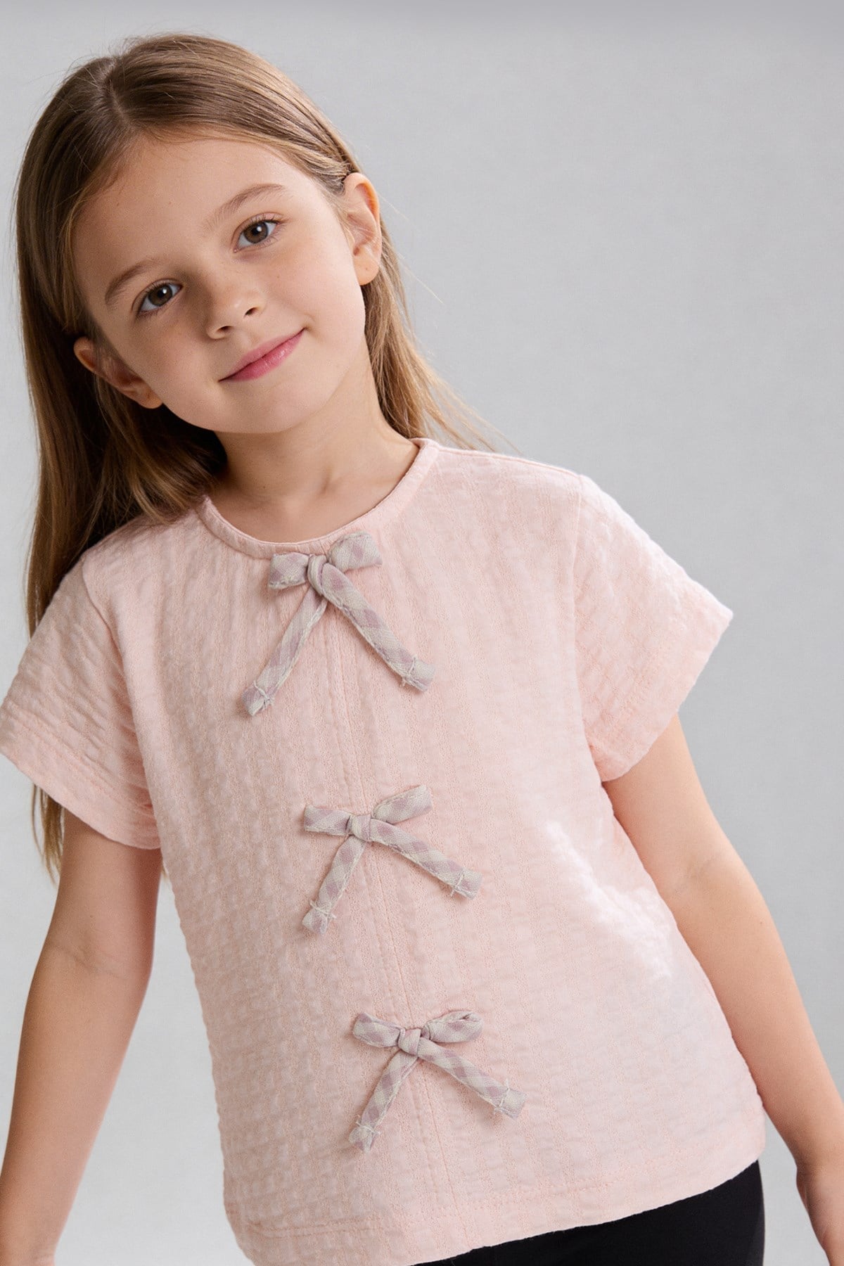 Tuffy Tricou Fete Detalii Fundita-2056 - Roz Deschis
