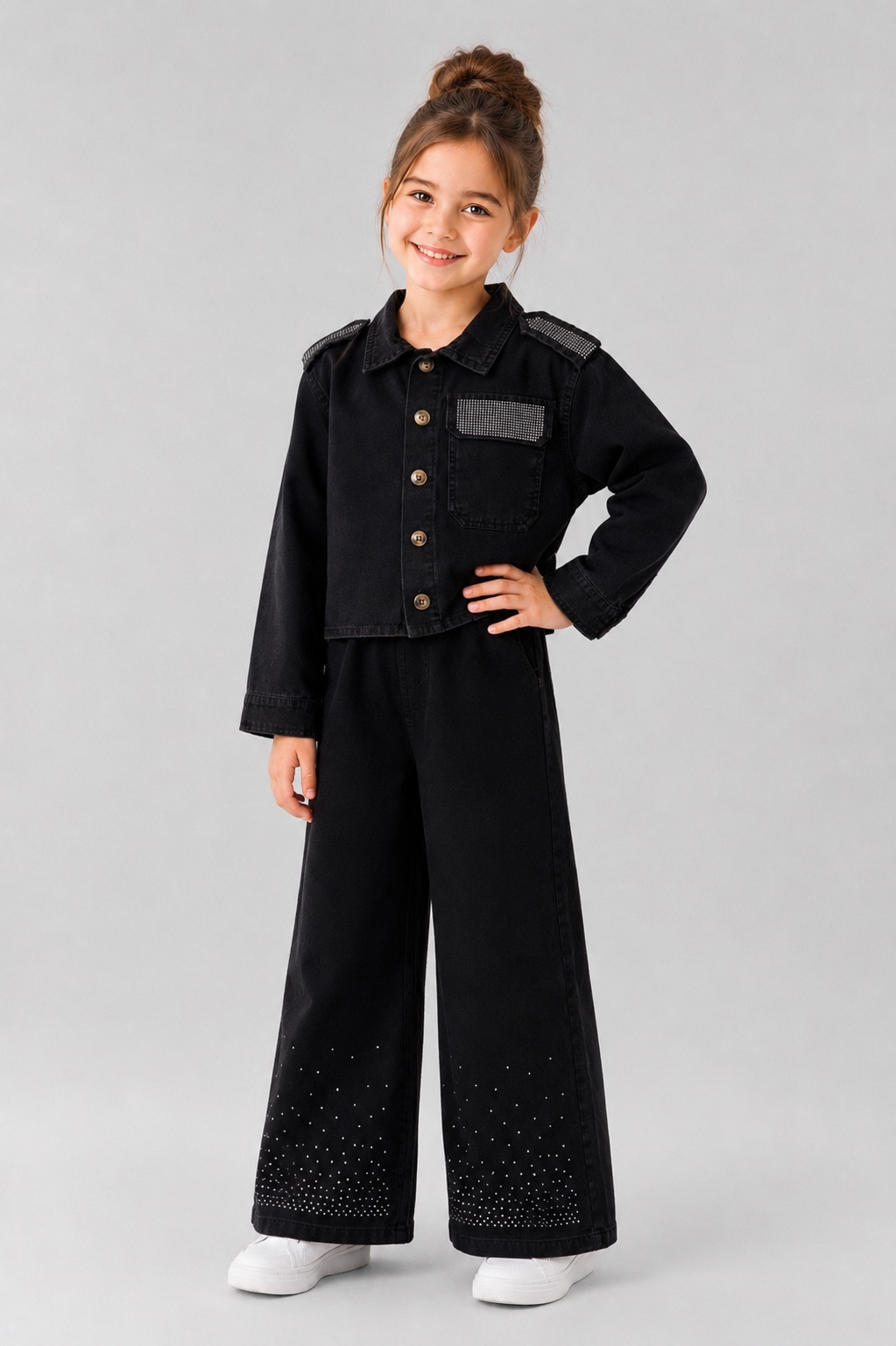 Tuffy Ansamblu Dublu cu Cămașă Gabardine pentru Fată-03165 - Bej