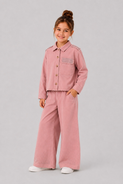 Tuffy Ansamblu Dublu cu Cămașă Gabardine pentru Fată-03165 - Bej