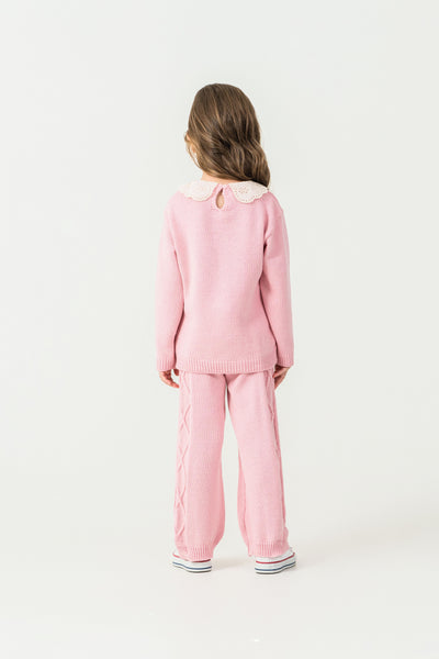Set de tricot Tuffy pentru fete-02705 - Roz
