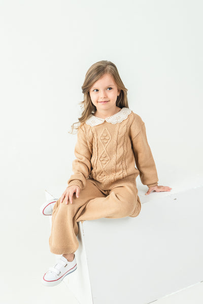Set de tricot Tuffy pentru fete-02705 - Roz
