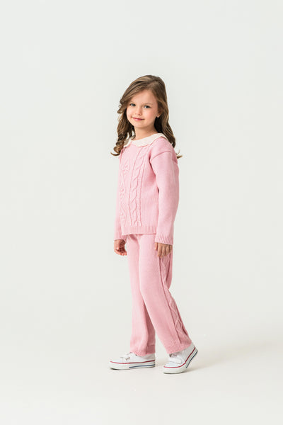 Set de tricot Tuffy pentru fete-02705 - Bej Deschis