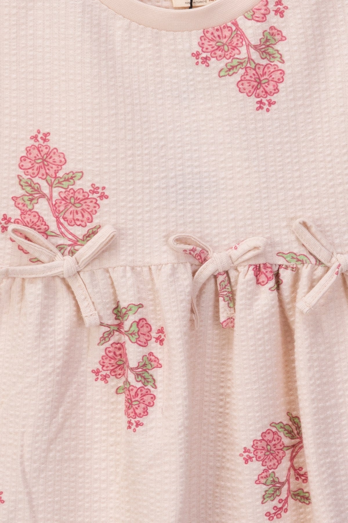 Tuffy Fată Rochie Jacquard Tricot-3746 - Ecru Albastru