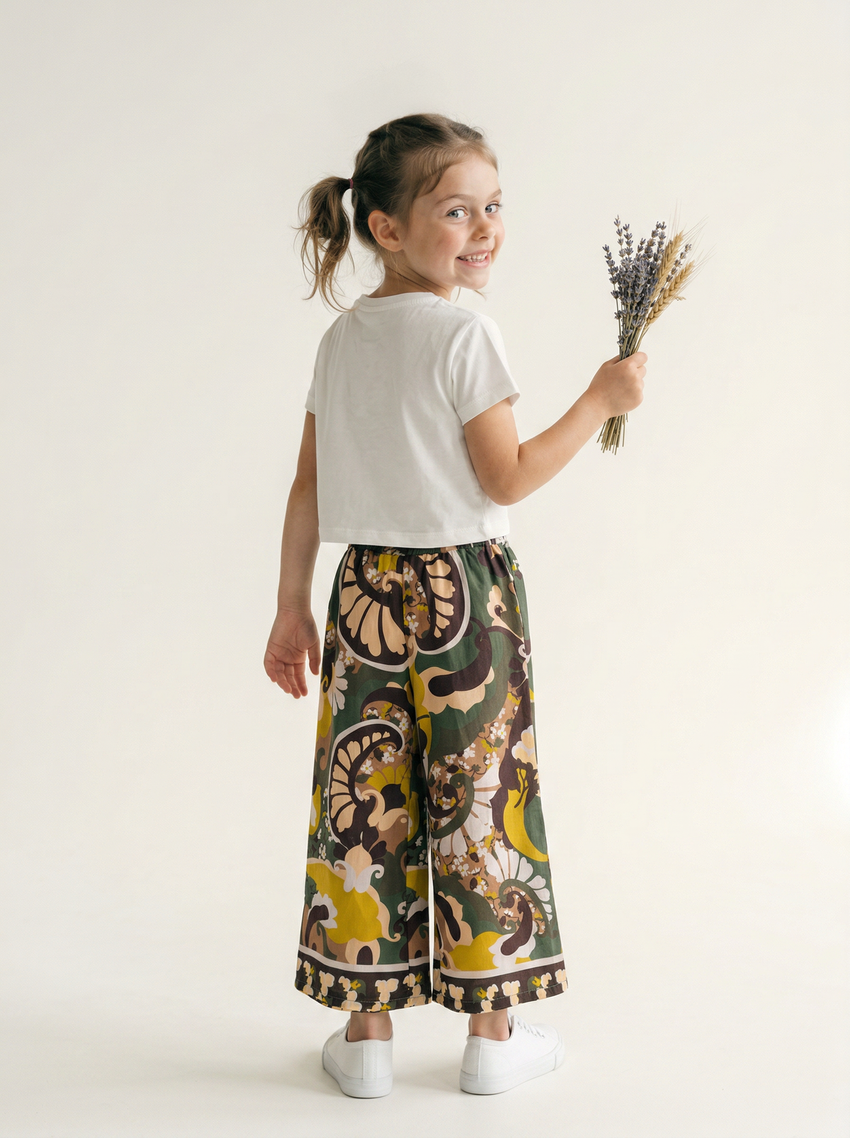 Tuffy Compleu Fete Jacquard-4316 - Ecru Cu Flori