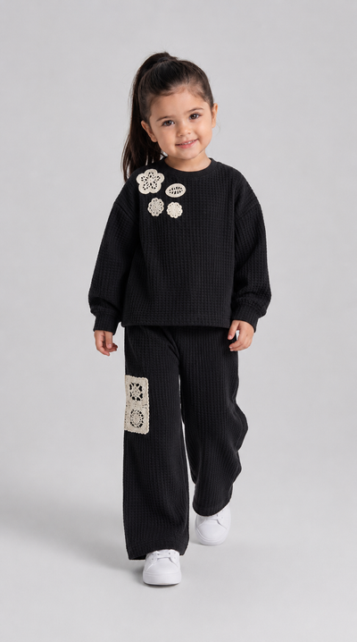 Tuffy Set Copilă Tricot Jacquard-02545 - Negru