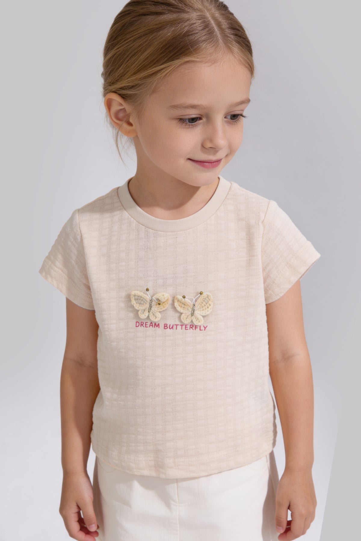 Tuffy Kız Çocuk Jakarlı Örme T-Shirt-2016 - Açık Sarı