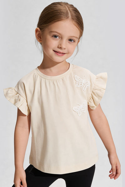 Tuffy Tricou Fete Detalii Fluture-2086 - Roz Deschis