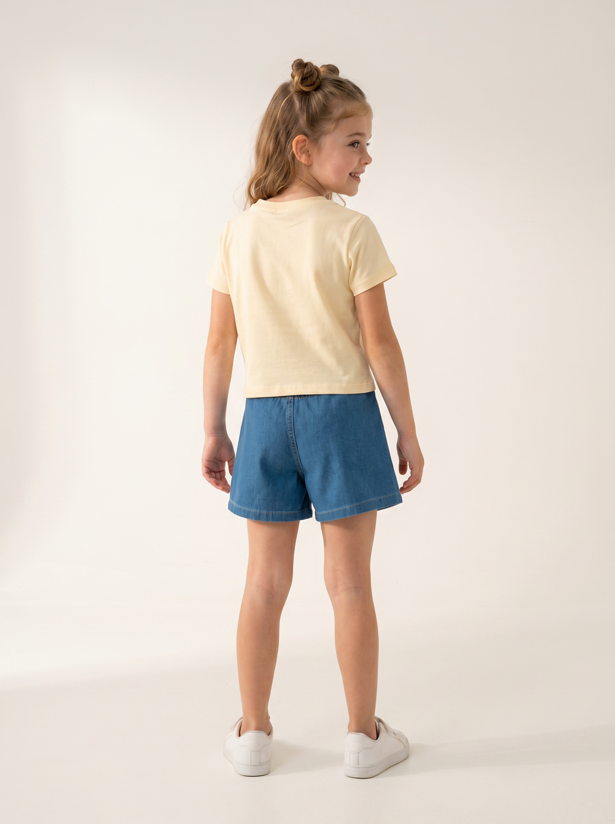 Tuffy Compleu Fete Șort Denim-4356 - Ecru
