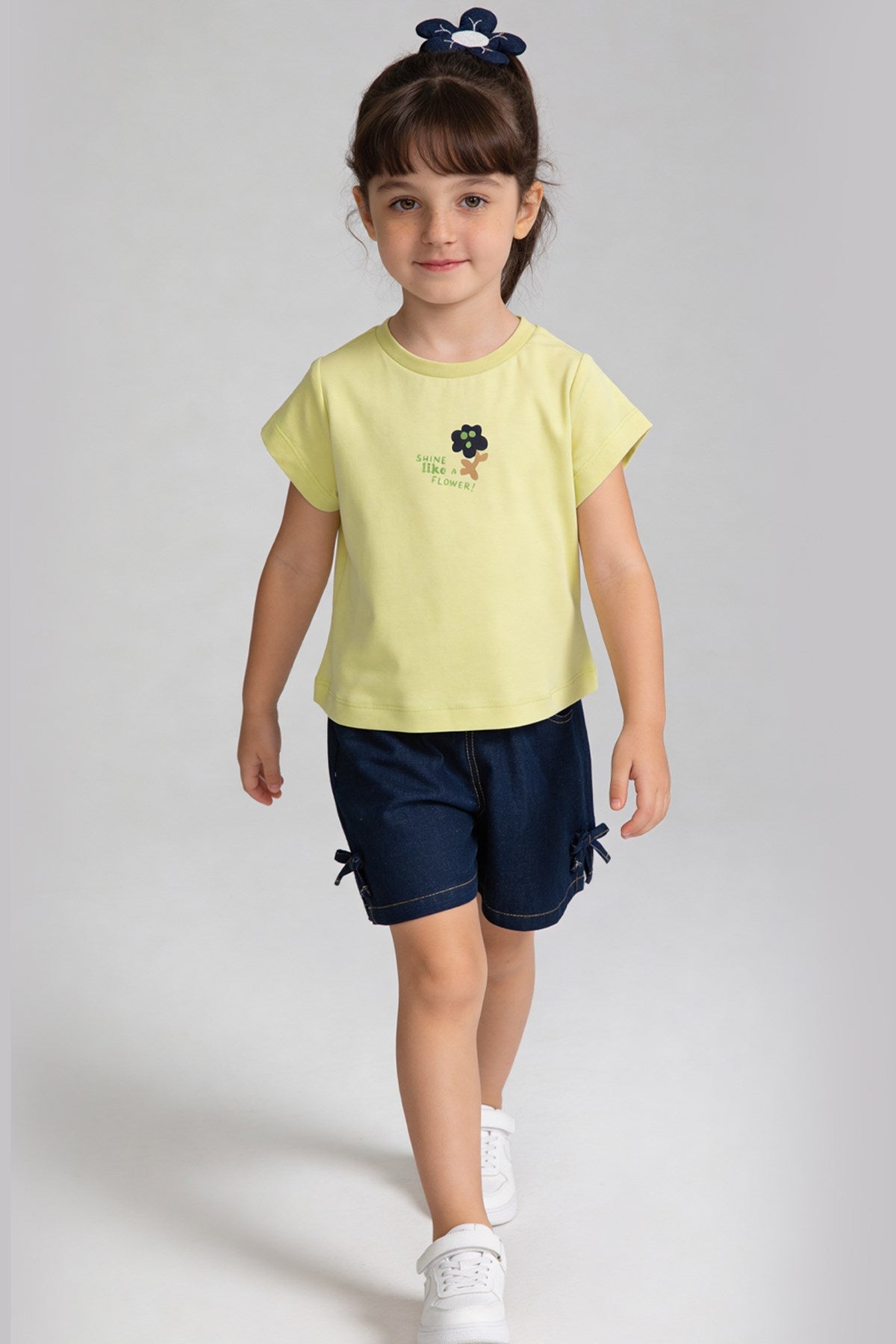 Tuffy Set Dublu Fete Denim si Pantaloni Scurti-3666 - Galben Deschis