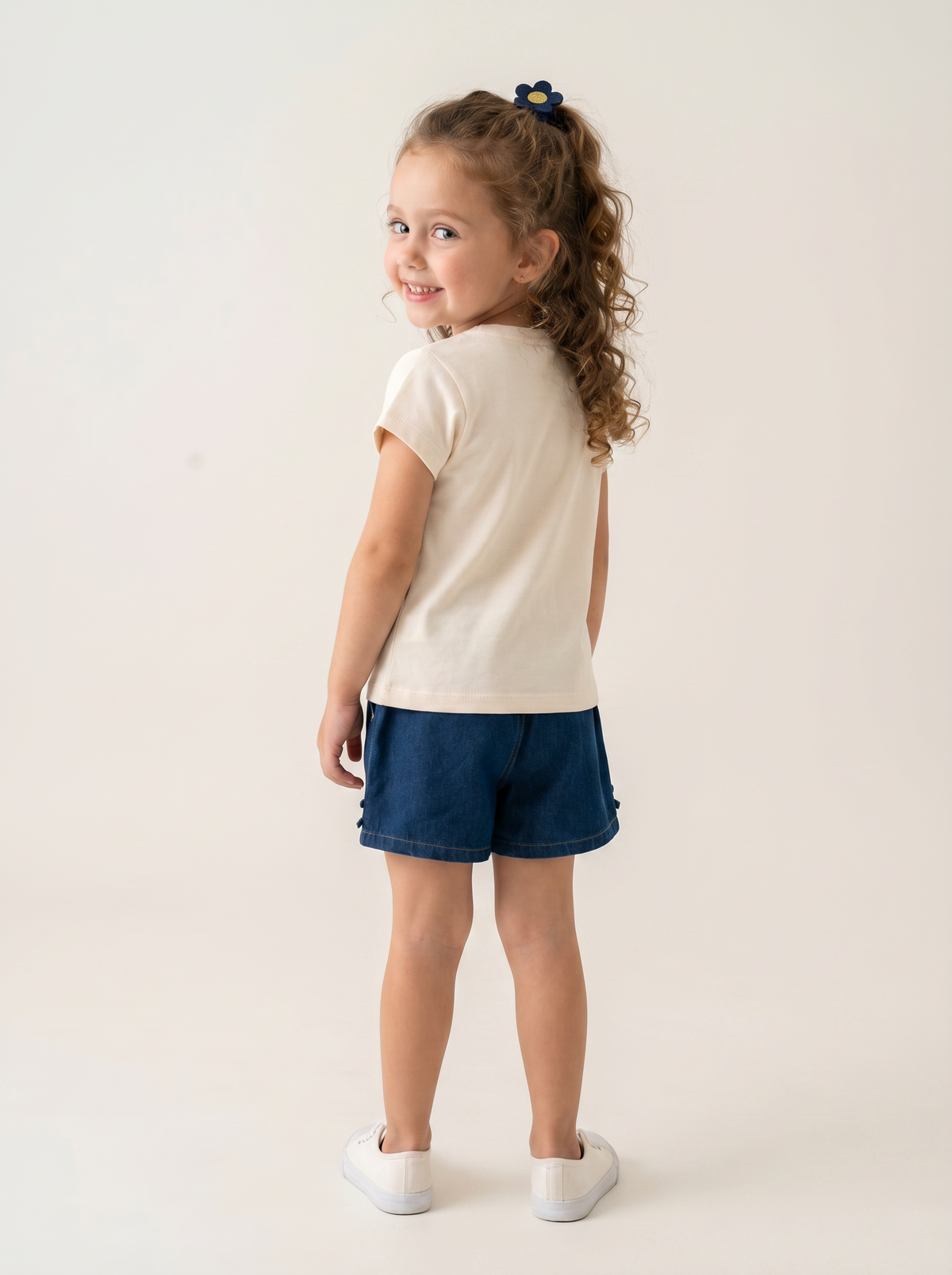 Tuffy Set Dublu Fete Denim si Pantaloni Scurti-3526 - Galben Deschis