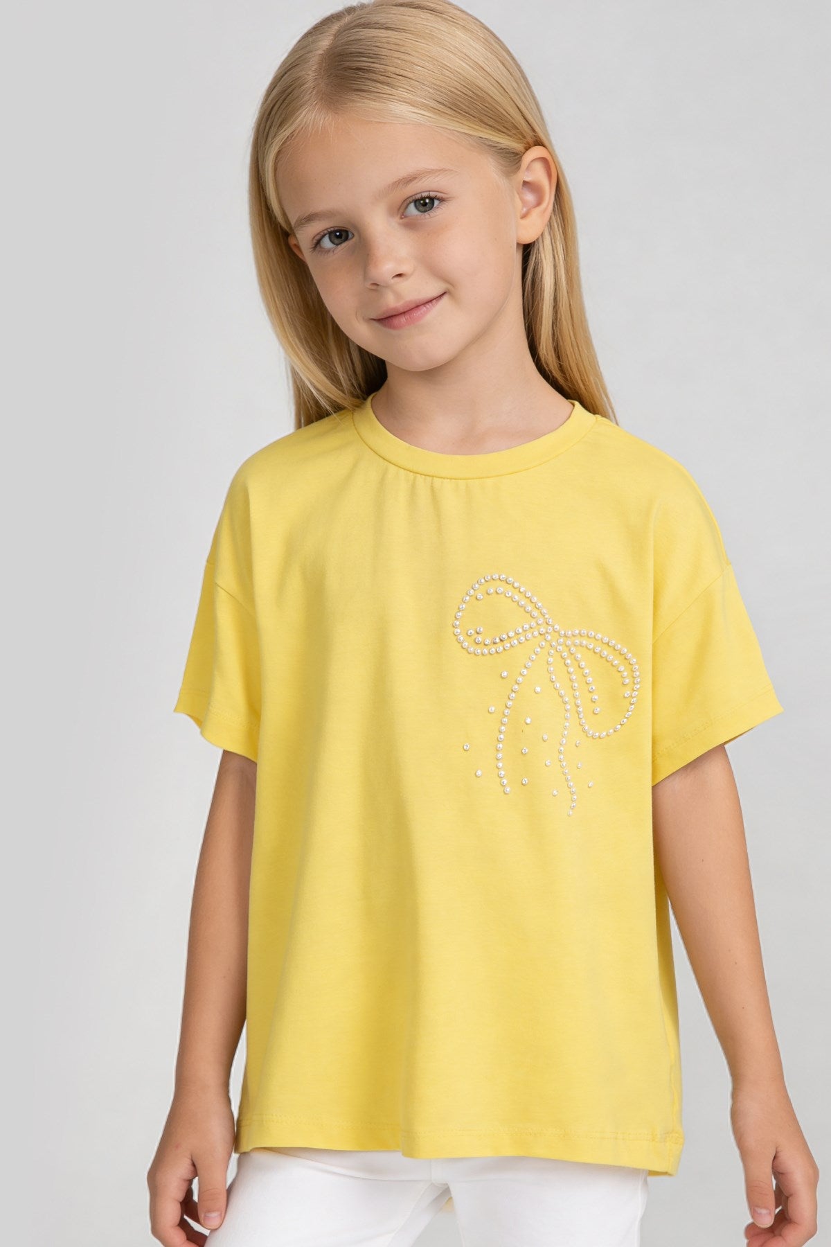 Tuffy Kız Çocuk Likralı Süprem T-Shirt-2436 - Lacivert