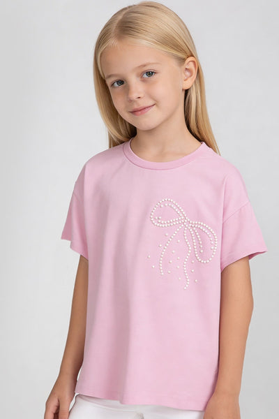 Tuffy Tricou Fete Pique Elastic-2436 - Roz Deschis