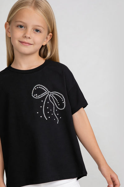 Tuffy Kız Çocuk Likralı Süprem T-Shirt-2436 - Lacivert