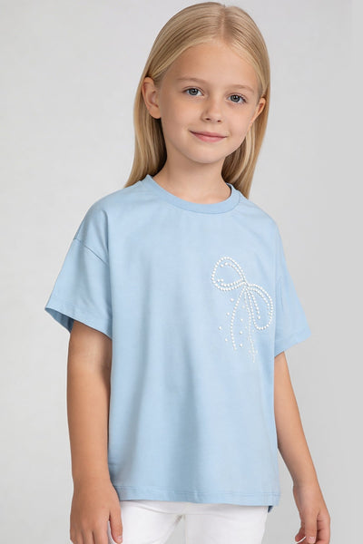 Tuffy Tricou Fete Pique Elastic-2436 - Roz Deschis