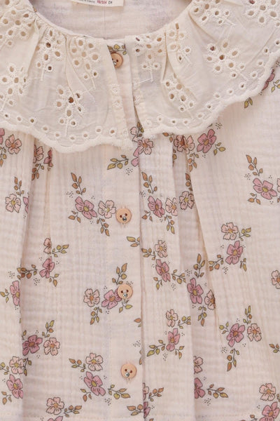 Tuffy Kız Çocuk Müslin Pantolonlu İkili Takım-02795 - Pudra