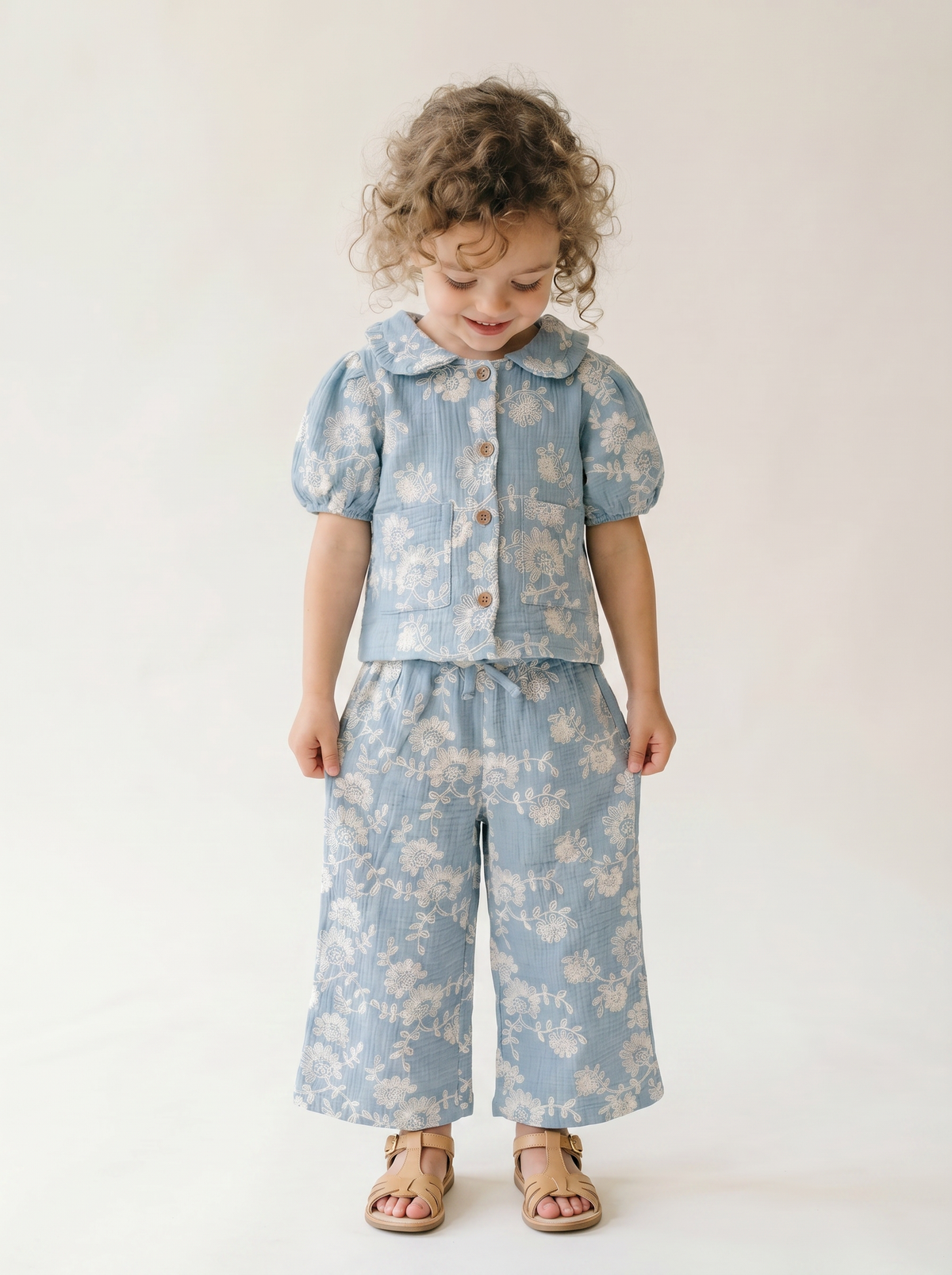 Tuffy Compleu Fete Muslin Brodat-3706 - Bej