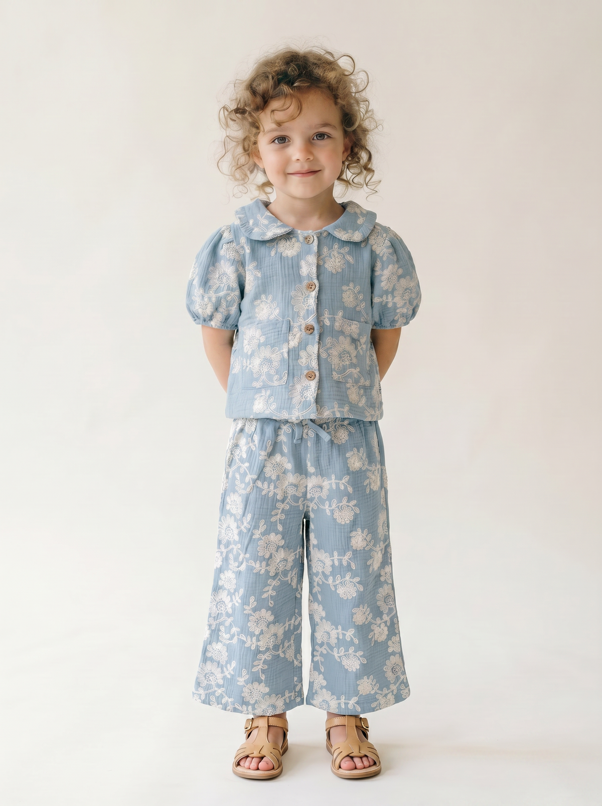 Tuffy Compleu Fete Muslin Brodat-3706 - Bej