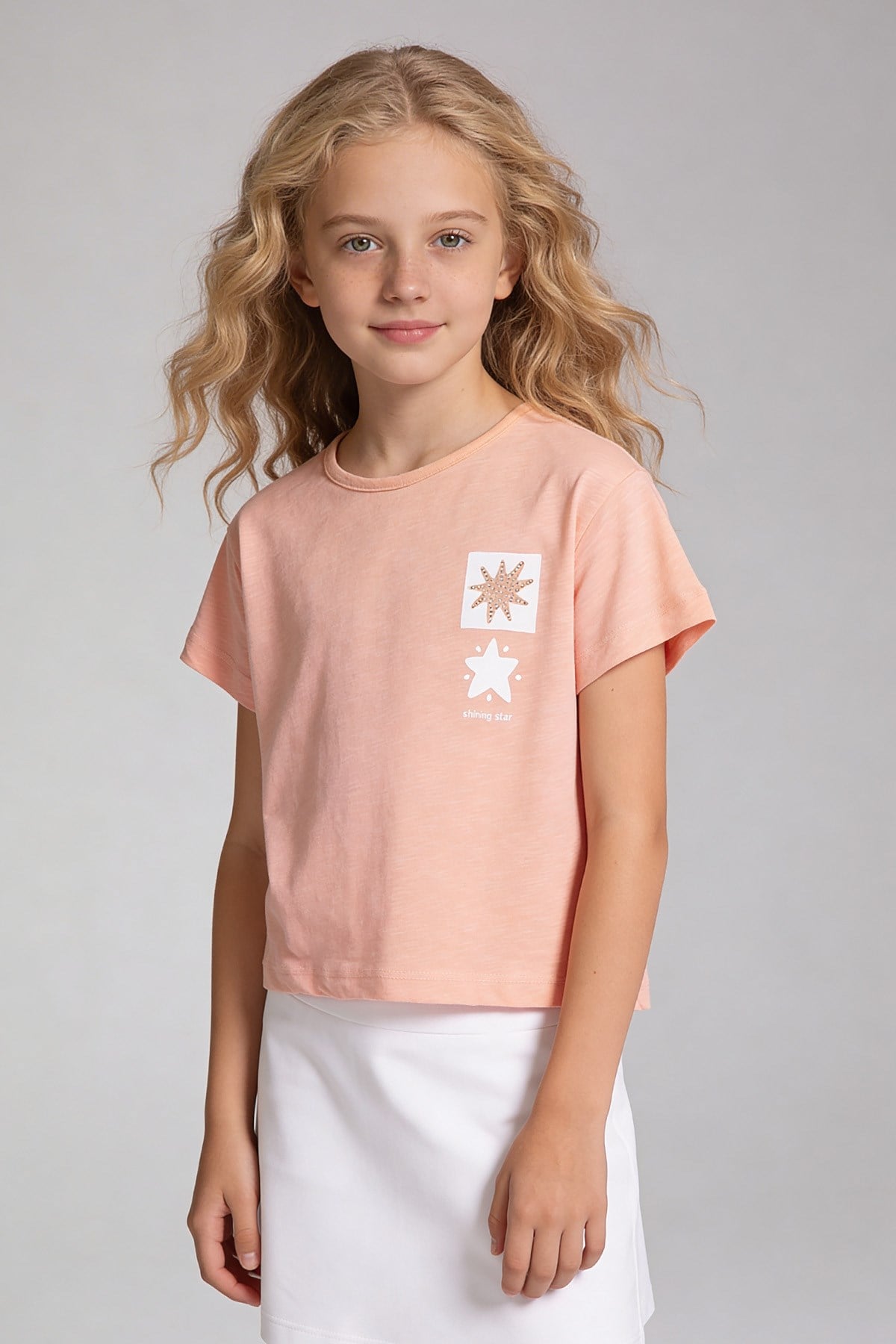 Tuffy Kız Çocuk Star Temalı T-Shirt-2466 - Lila