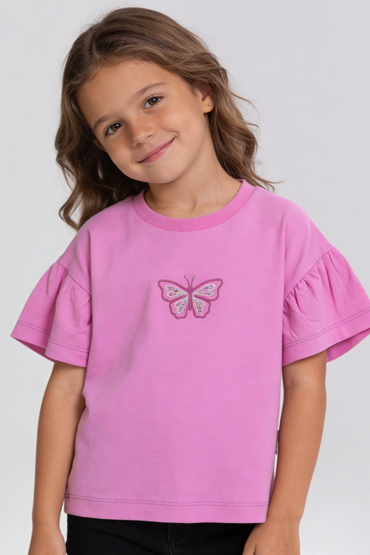Tuffy Tricou Fete Pique-1906 - Roz Inchis