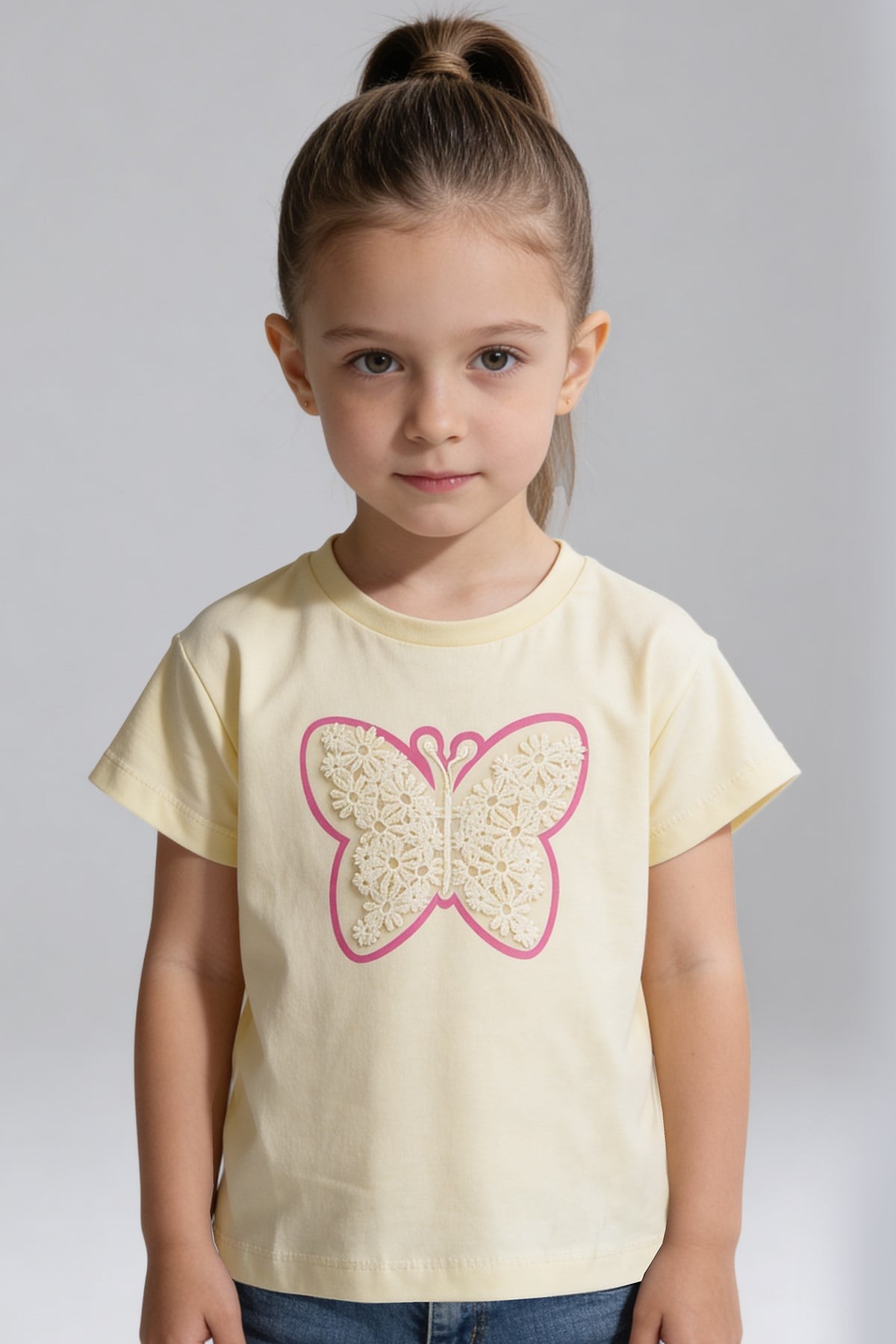 Tuffy Fată Tricou Supreme-2126 - Galben Deschis