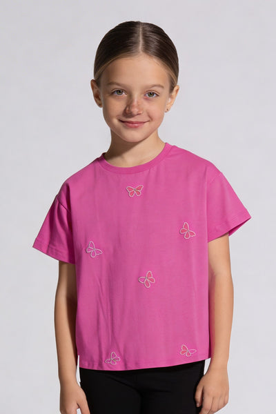 Tuffy Tricou Fete Pique-2336 - Roz Inchis
