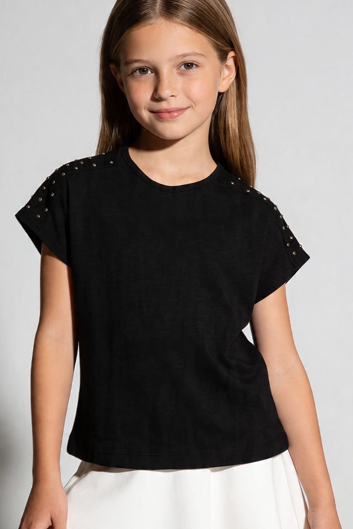 Tuffy Tricou Fete cu Detaliu Piatră-2416 - Lila