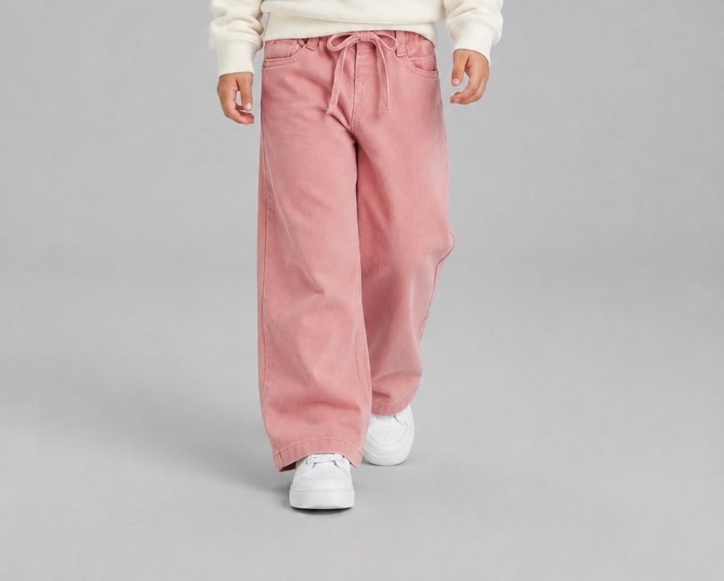 Pantalon Gabardin Tuffy pentru fete-02815 - Latte
