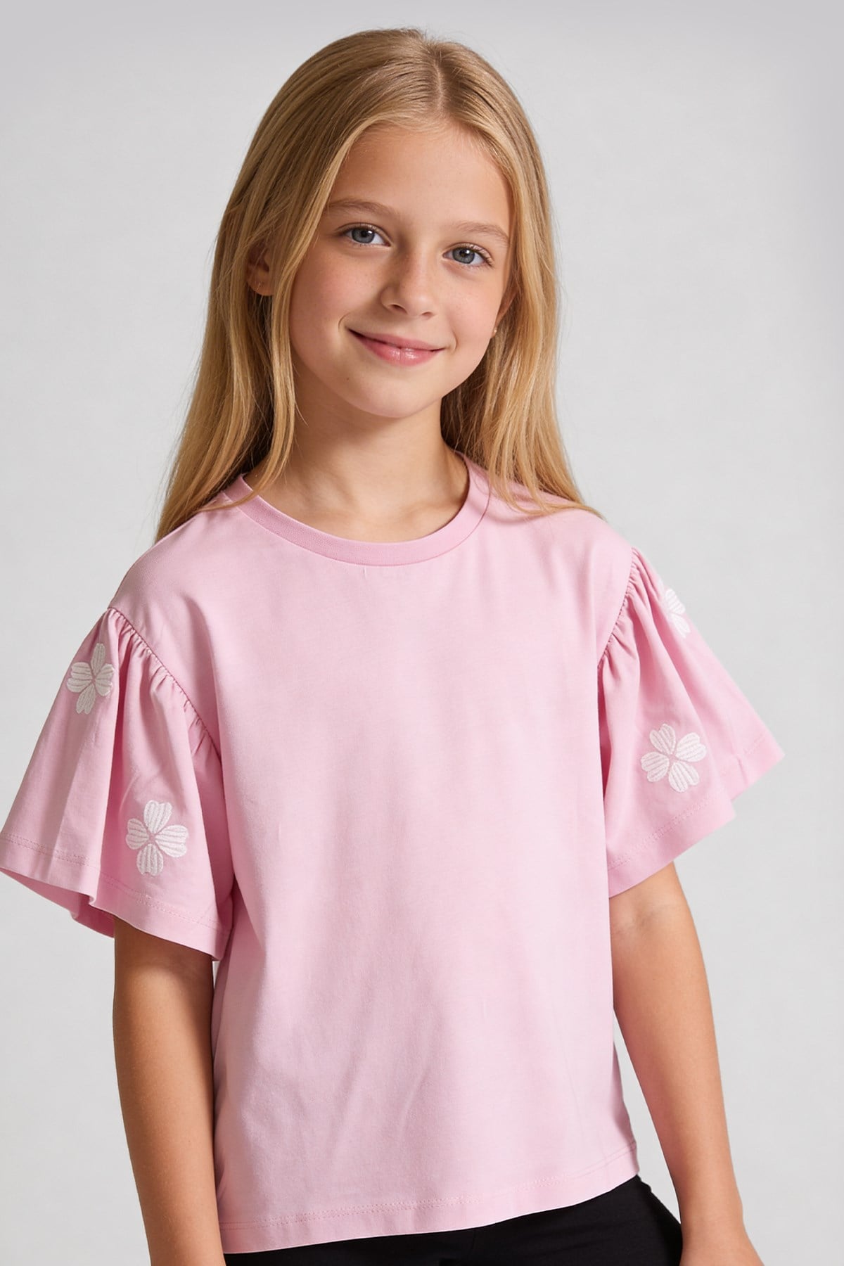 Tuffy Tricou Fete Detalii Floare Trifoi-2356 - Ecru