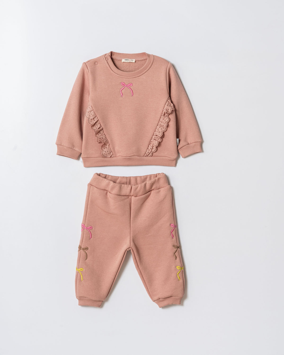 Tuffy Set Bebe Copilă cu Detalii Panglică-02045 - Roz