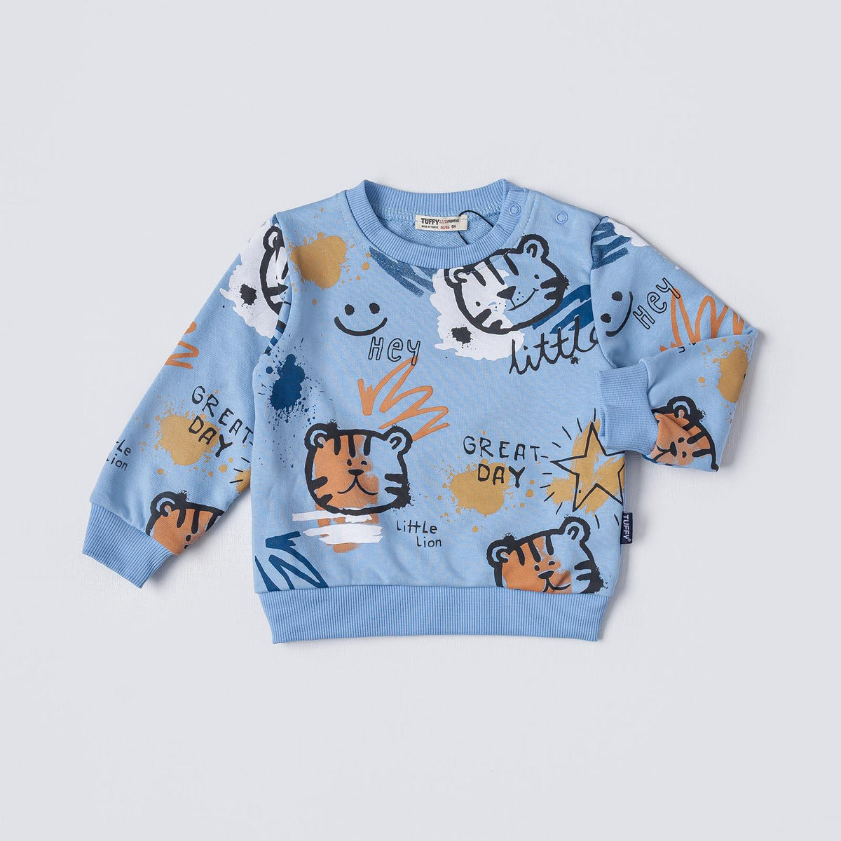Tuffy Little Lion Imprimeu Bluza Baieti - 025 - Ecru