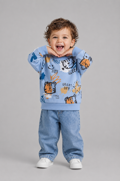 Tuffy Little Lion Imprimeu Bluza Baieti - 025 - Albastru