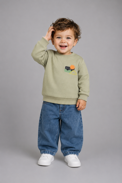Tuffy Morning Temalı Erkek Bebek Sweatshirt-045 - Lacivert